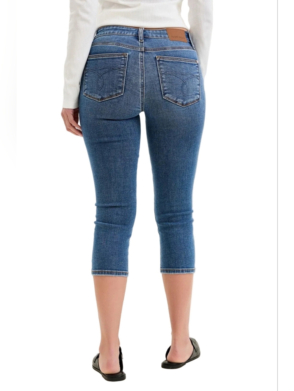 Judy Blue Mid-Rise Stretchy Slim Capri Length Pants Skinny Fit Blue Denim Jeans - Picture 4 of 11